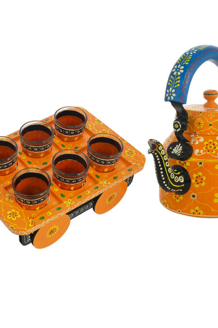 ALUMINIUM TEA KETTLE WITH 6 GLASS